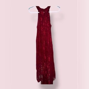Bailey Blue Burgundy Lace High Neck Midi Dress – Size M